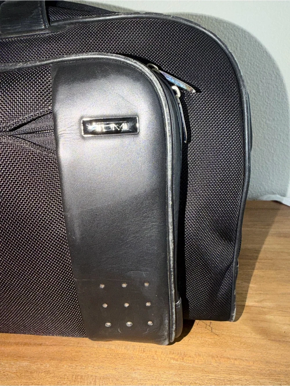 Tumi Black Nylon Laptop Briefcase with Leather Trim